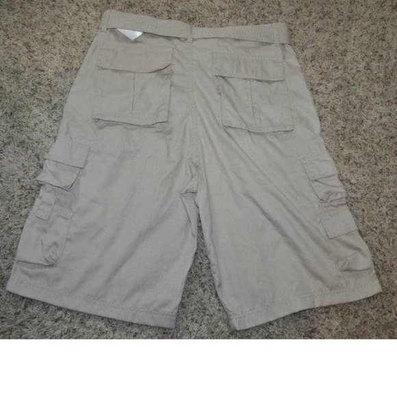 Mens Cargo Shorts Roadblock Beige size 32 Relaxed Fit Belted 10 Pocket - Picture 4 of 5